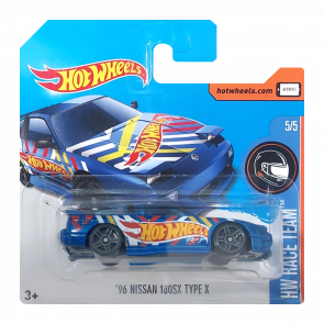 Машинка Базова Hot Wheels '96 Nissan 180SX Type X Race Team 1:64 DTY69 Blue - Retromagaz