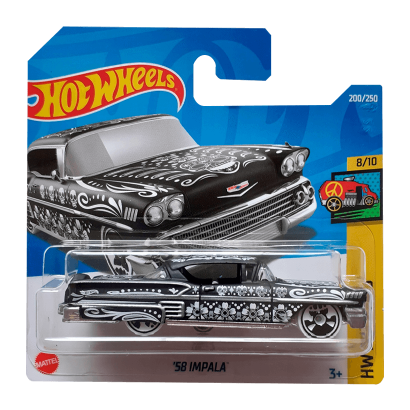 Машинка Базовая Hot Wheels '58 Impala Treasure Hunts Art Cars 1:64 HCX98 Black - Retromagaz