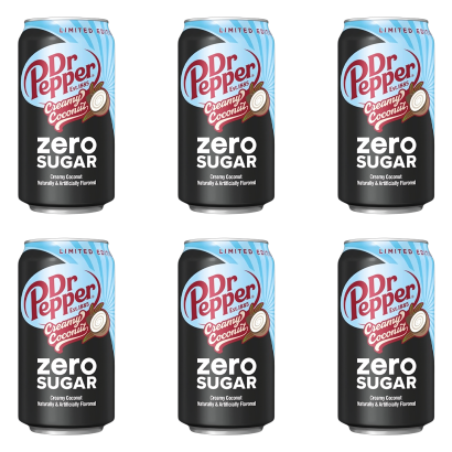 Набор Напиток Dr Pepper Creamy Coconaut Limited Edition Zero Sugar 355ml 6шт - Retromagaz