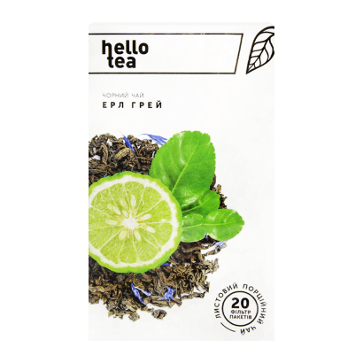 Чай Пакетований Чорний Hello Tea Ерл Грей 40г - Retromagaz