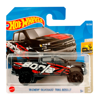 Машинка Базова Hot Wheels '19 Chevy Silverado Trail Boss LT Baja Blazers 1:64 HCT49 Black - Retromagaz