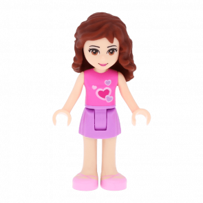 Фигурка Lego Girl Olivia Medium Lavender Skirt Friends frnd017 Б/У