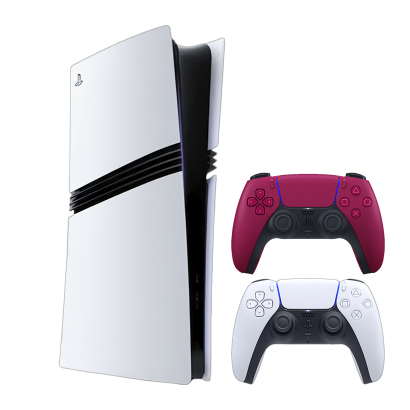 Набор Консоль Sony PlayStation 5 Pro 2TB White Новый  + Геймпад Беспроводной DualSense Cosmic Red - Retromagaz