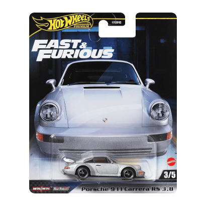 Машинка Premium Hot Wheels Porsche 911 Carrera RS 3.8 Fast & Furious 1:64 HRT97 Grey - Retromagaz