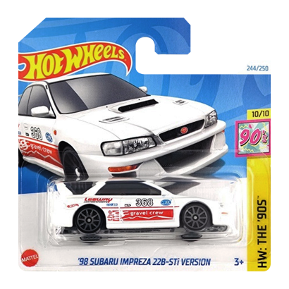 Машинка Базовая Hot Wheels '98 Subaru Impreza 22B STi-Version The `90S 1:64 HTB12 White - Retromagaz