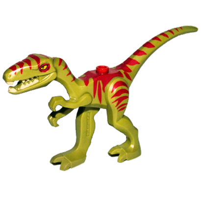 Фігурка Lego Динозавр Coelophysis Gallimimus with Dark Red Stripes and Yellow Eyes Animals 98166pb02 1 4656222 6018270 Olive Green Б/У - Retromagaz