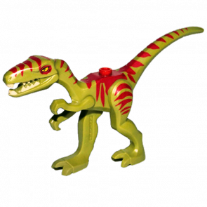 Фигурка Lego Динозавр Coelophysis Gallimimus with Dark Red Stripes and Yellow Eyes Animals 98166pb02 1 4656222 6018270 Olive Green Б/У - Retromagaz