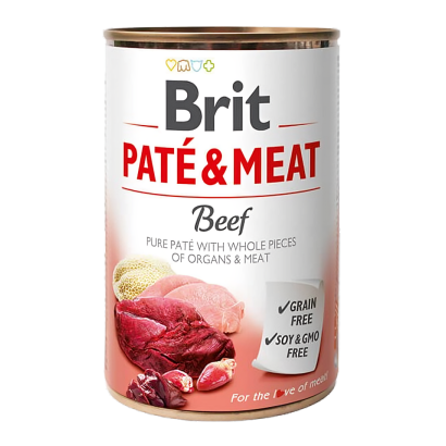 Вологий Корм для Собак Brit Care Pate & Meat Яловичина та Індичка 400g - Retromagaz