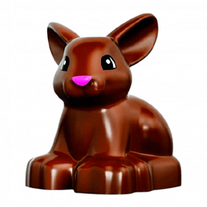 Фигурка Lego Animals Bunny Dark Pink Nose Pattern Duplo dupbunnypb01 Reddish Brown Б/У - Retromagaz