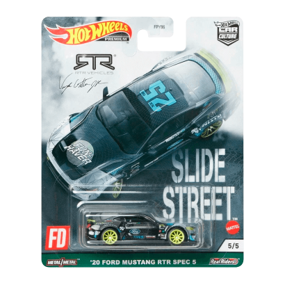 Машинка Premium Hot Wheels '20 Ford Mustang RTR Spec 5 Slide Street 1:64 GRJ80 Black - Retromagaz