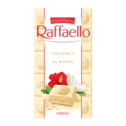 Шоколад Білий Raffaello Coconut & Almond 90g - Retromagaz