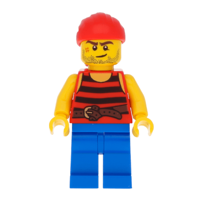 Фигурка Lego Pirates 973pb1928 Pirate 3 Black and Red Stripes Scar Adventure pi161 Б/У - Retromagaz