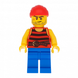 Фигурка Lego Pirates 973pb1928 Pirate 3 Black and Red Stripes Scar Adventure pi161 Б/У