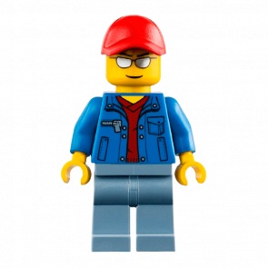 Фігурка Lego People 973pb1558 Blue Jacket over Dark Red V-Neck Sweater City cty0461 Б/У - Retromagaz