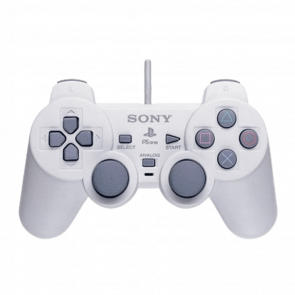 Геймпад Проводной Sony PlayStation 1 DualShock SCPH-110 White 2m Б/У - Retromagaz