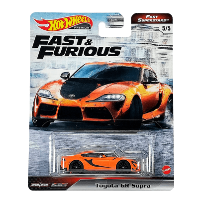 Машинка Premium Hot Wheels Toyota GR Supra Fast & Furious 1:64 GRL80 Orange - Retromagaz