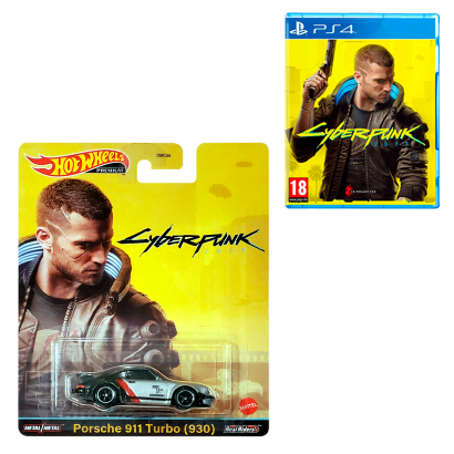 Набор Машинка Premium Hot Wheels Cyberpunk 2077 Porsche 911 Turbo Grey Новый + Игра Sony PlayStation 4 Русский Озвучка Б/У - Retromagaz