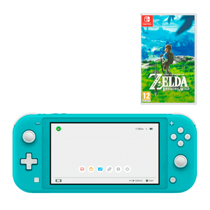 Набір Консоль Nintendo Switch Lite 32GB Turquoise Новий + Гра The Legend of Zelda Breath of The Wild Російська Озвучка - Retromagaz