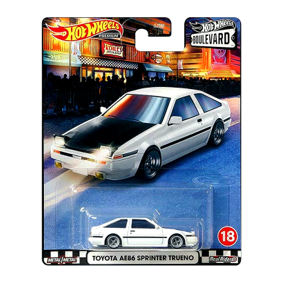 Машинка Premium Hot Wheels Toyota AE86 Sprinter Trueno Boulevard 1:64 GJR77 White - Retromagaz