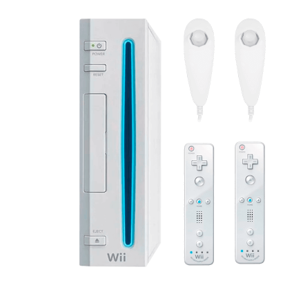 Набор Консоль Nintendo Wii RVL-001 Europe 512MB White Без Геймпада Б/У  + Контроллер Проводной Nunchuk 2шт + Беспроводной Remote 2шт - Retromagaz