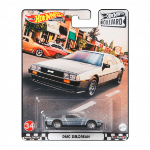 Машинка Premium Hot Wheels DMC Delorean Boulevard 1:64 HCM79 Metallic Silver - Retromagaz