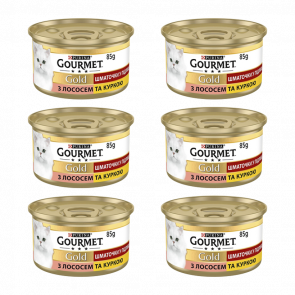 Набор Влажный Корм для Кошек Gourmet Gold Лосось и Курица 85g 6шт - Retromagaz