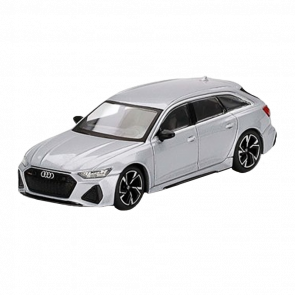 Машинка Premium MINI GT Audi RS 6 Avant Carbon Black Edition 1:64 Silver