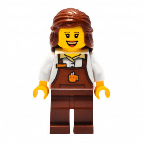 Фигурка Lego People 973pb3256 Barista Female with Reddish Brown Apron City twn345 Б/У