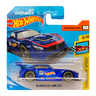 Машинка Базова Hot Wheels '16 Mercedes-AMG GT3 Project CARS 2 Legends of Speed 1:64 FJY10 Dark Blue - Retromagaz