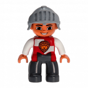 Фигурка Lego Boy Ville Castle Dark Bluish Grey Legs Red Duplo 47394pb179 Б/У - Retromagaz