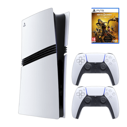 Набор Консоль Sony PlayStation 5 Pro 2TB White Новый  + Геймпад Беспроводной DualSense + Игра Mortal Kombat 11 Ultimate Edition Русские Субтитры - Retromagaz