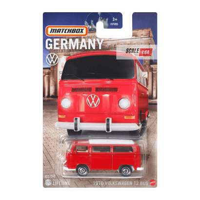 Тематична Машинка Matchbox 1970 Volkswagen T2 Bus Germany 1:64 HVT70/HVV22 Red - Retromagaz