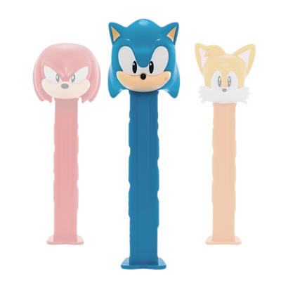 Конфеты Жевательные PEZ Sonic в Асcортименте 2 Pieces с Игрушкой 16.4g - Retromagaz