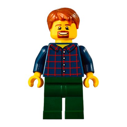 Фигурка Lego People 973pb2513 Man with Plaid Button Shirt City twn371 Б/У - Retromagaz