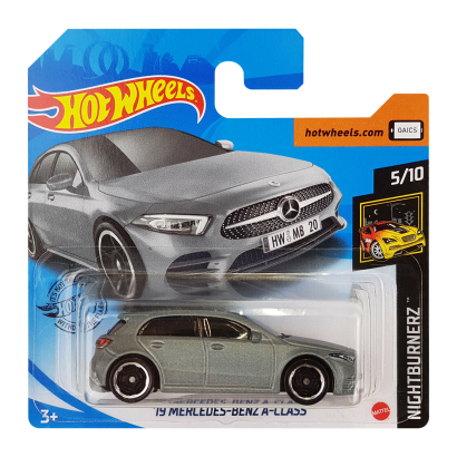 Машинка Базовая Hot Wheels '19 Mercedes-Benz A-Class Nightburnerz 1:64 GHF60 Grey - Retromagaz