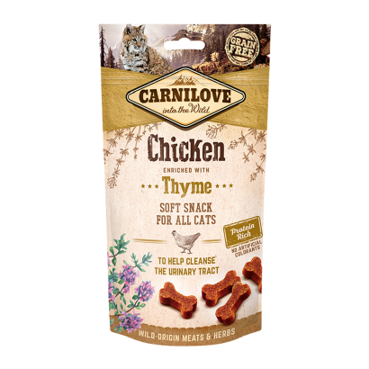 Лакомства для Кошек Carnilove Soft Snack Chicken with Thyme 50g - Retromagaz