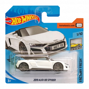 Машинка Базова Hot Wheels 2019 Audi R8 Spyder Factory Fresh 1:64 GHB28 White - Retromagaz