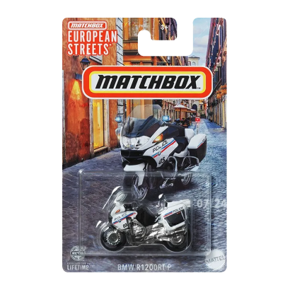 Тематична Машинка Matchbox BMW R1200 RT-8 Police European Streets 1:64 HVV05/HVV29 White - Retromagaz