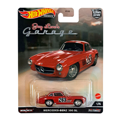 Машинка Premium Hot Wheels Mercedes-Benz 300 SL Jay Leno's Garage 1:64 HCK07 Red - Retromagaz