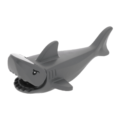 Фігурка Lego Вода Shark with Gills with Black Eyes and White Pupils Pattern Animals 14518c04pb01 Dark Bluish Grey Б/У - Retromagaz