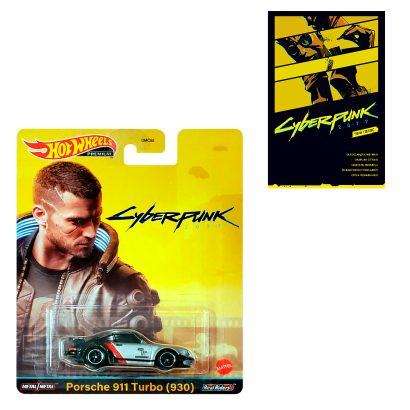 Набор Машинка Premium Hot Wheels Cyberpunk 2077 Porsche 911 Turbo + Комикс Твой Голос - Retromagaz