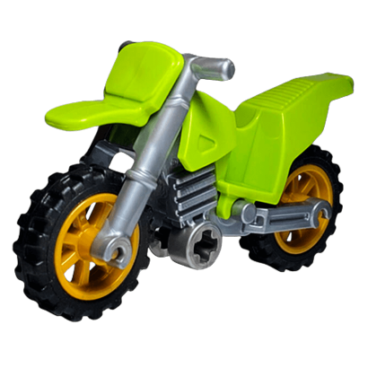 Транспорт Lego Мотоцикл Dirt Bike Black Chassis Pearl Gold Wheels 50860c03 4582183 50859b 4530673 Lime Б/У - Retromagaz