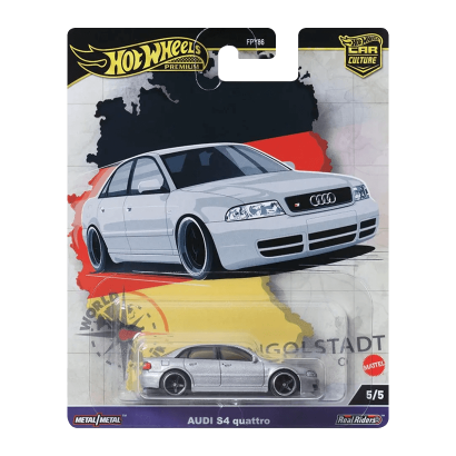 Машинка Premium Hot Wheels Audi S4 Quattro World Tour 1:64 HRV81 Silver - Retromagaz