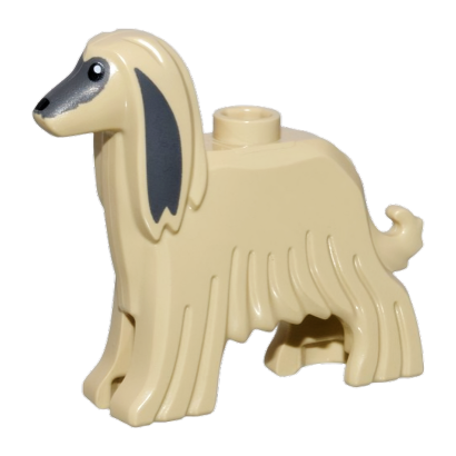 Фигурка Lego Земля Dog Afghan Hound with Dark Bluish Gray Face Animals 5189pb01 6478815 Tan Б/У - Retromagaz