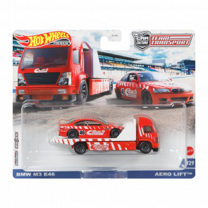 Машинка Premium Hot Wheels 2шт BMW M3 E46 и Транспортер Aero Lift Team Transport 1:64 GRK57 Red