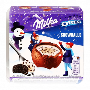 Шоколад Молочний Milka Snow Balls зі Шматочками Печива Oreo 112g - Retromagaz