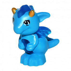 Фигурка Lego Воздух Dragon Elves Baby with Molded Trans-Dark Blue Stomach Spines Animals 26090pb05 Dark Azure Б/У - Retromagaz