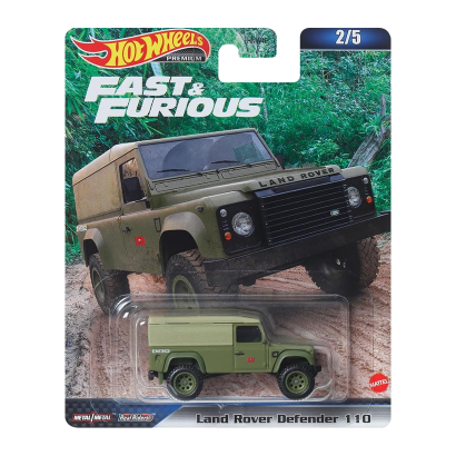 Машинка Premium Hot Wheels Land Rover Defender 110 Fast & Furious 1:64 HNW46/HKD26 Green - Retromagaz