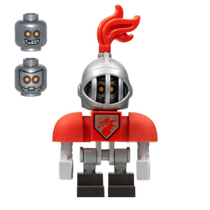 Фигурка Lego Denizens of Knighton Macy Bot Red Shoulders Flat Silver Helmet Nexo Knights nex049 Б/У - Retromagaz