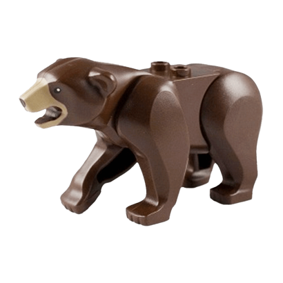 Фигурка Lego Земля Bear with 2 Studs on Back and Dark Tan Muzzle Pattern Animals 98295c01pb02 1 4653324 6033162 Dark Brown Б/У - Retromagaz